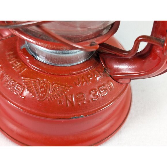 Vintage 7 1/4" Red Winged Wheel Lantern No. 350 Made In Japan, looks unused - Picture 5 of 10
